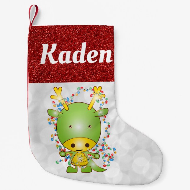 Petite Chaussette De Noël Dinosaure T Rex pour enfants mignons (Devant)