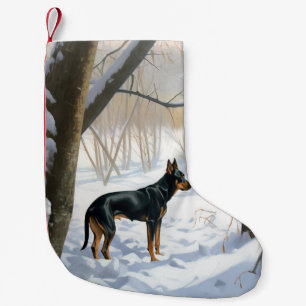 Petite Chaussette De Noël Doberman Pinscher Laisser Neige Noël
