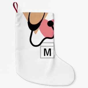 Petite Chaussette De Noël Docteur mignon Stethoscope Scrubs Monogram