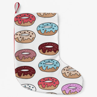 Petite Chaussette De Noël Doodle Multi-Coloured Donuts Arrière - plan.