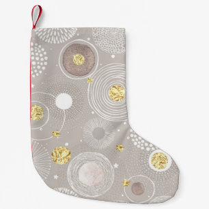 Petite Chaussette De Noël Doodles de Noël : arrière - plan de feuille d'or.