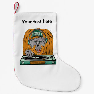 Petite Chaussette De Noël Dossier de vinyle Orangoutan