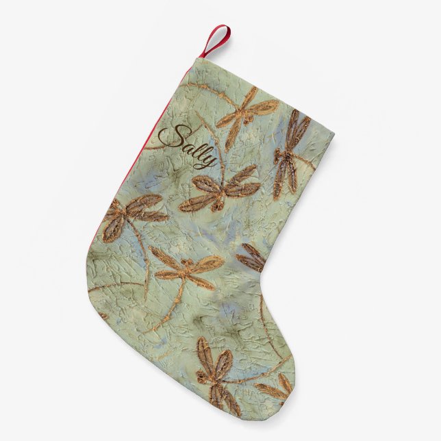 Petite Chaussette De Noël Dragonfly Dance Gold (Devant (Accrochage))