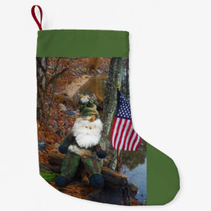 Petite Chaussette De Noël Drapeau américain de Camouflage Père Noël