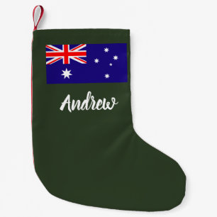 Petite Chaussette De Noël Drapeau australien personnalisé ensemencement de N