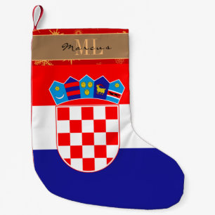 Petite Chaussette De Noël Drapeau croate, Croatie, monogramme