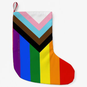 Petite Chaussette De Noël Drapeau de fierté Progress Pride de SlipperyJoe's 