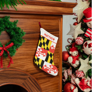 Petite Chaussette De Noël Drapeau du Maryland personnalisé