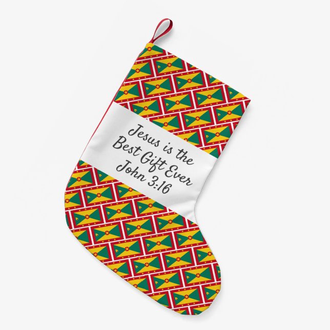 Petite Chaussette De Noël DRAPEAU GRENADA personnalisé (Devant (Accrochage))