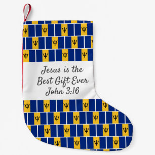 Petite Chaussette De Noël Drapeau personnalisé de la BARBADE