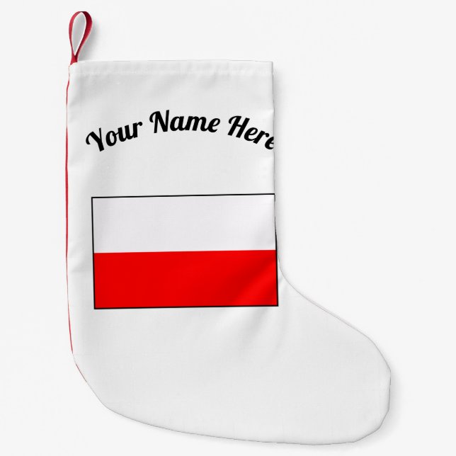 Petite Chaussette De Noël Drapeau polonais Stocker de Noël (Devant)