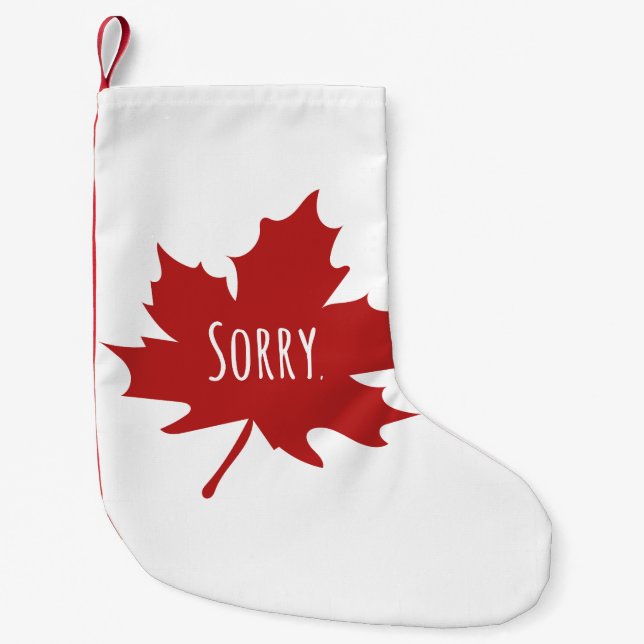 Petite Chaussette De Noël Drôle Canadien (Devant)