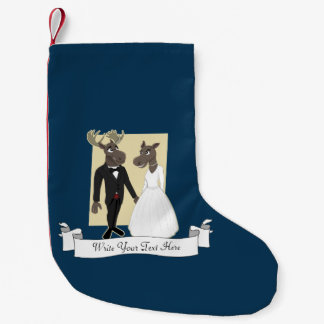 Petite Chaussette De Noël Drôle Caricature du Mariage d'orignal