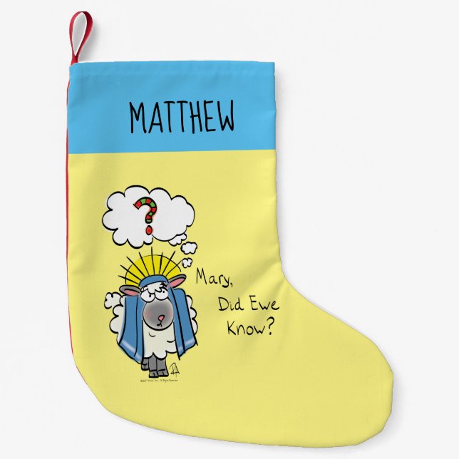 Petite Chaussette De Noël Drôle chrétien Noël mignon mouton (Devant)