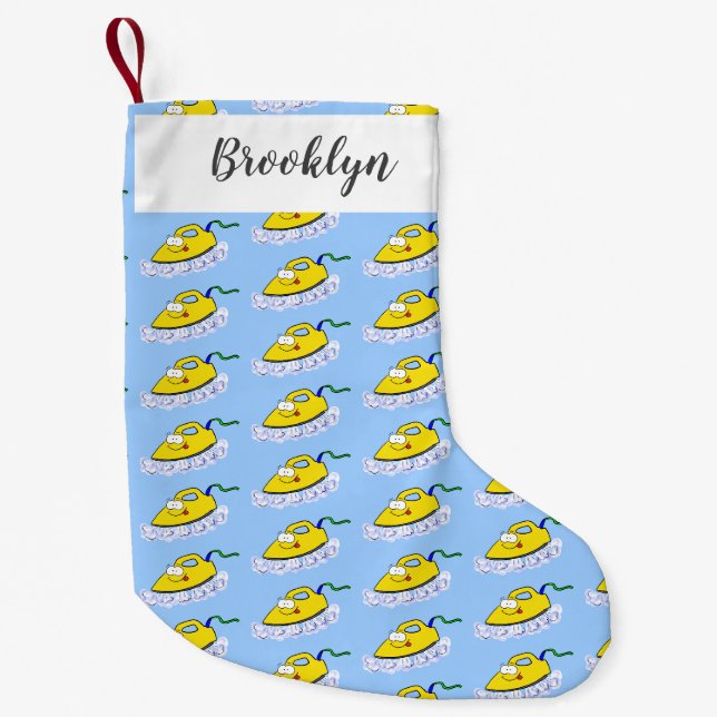 Petite Chaussette De Noël Drôle dessin animé linge de fer (Devant)