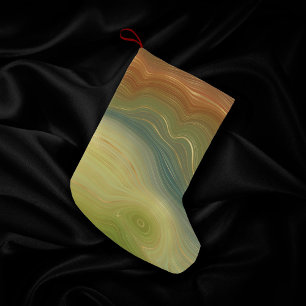 Petite Chaussette De Noël Earthy Retro Strata Agate de ton neutre Vintage