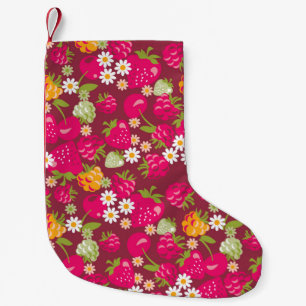 Petite Chaussette De Noël Échantillon en tissu transparent rouge profond