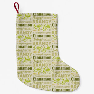 Petite Chaussette De Noël Eggnog Typography - Avocado