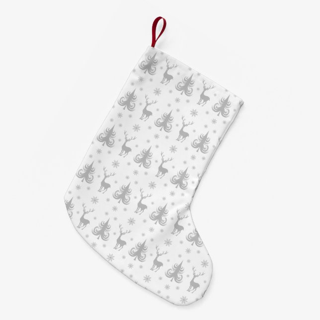 Petite Chaussette De Noël Élégant Motif de cerfs (Devant (Accrochage))