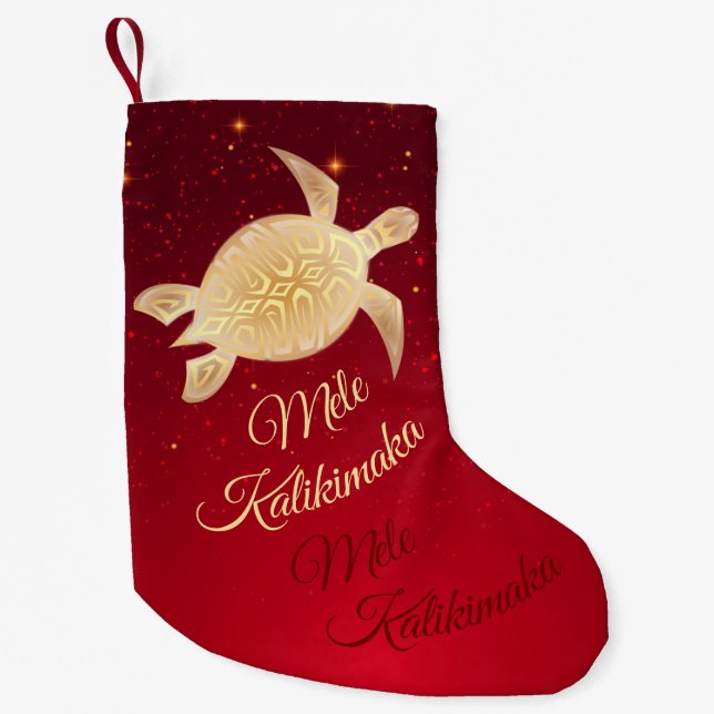 Petite Chaussette De Noël Élégant Noël hawaïen (Devant)
