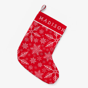 Petite Chaussette De Noël Elégant Red Aqua White Winter Snowflake