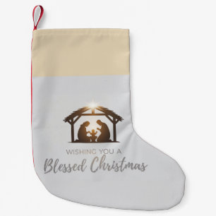 Petite Chaussette De Noël Elégante crèche Carte de Noël