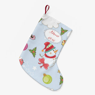 Petite Chaussette De Noël Eléments de Noël Motif Snowman