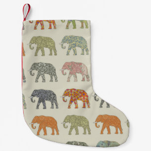 Petite Chaussette De Noël Eléphant Coloré Animal Motif contemporain
