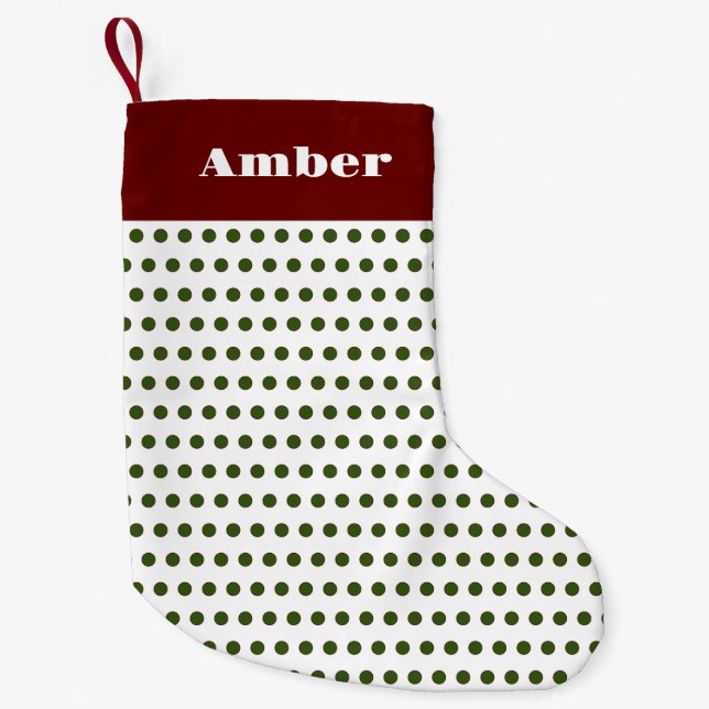 Petite Chaussette De Noël Élevage de Noël des Pois rouges verts (Devant)
