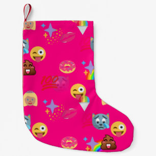 Petite Chaussette De Noël emoji rose chaud xmas noël stockage