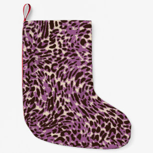 Petite Chaussette De Noël Empreinte de léopard, Motif animal classique.