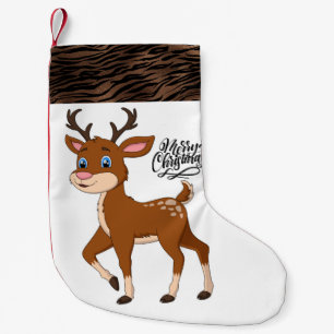 Petite Chaussette De Noël Empreinte de léopard Reindeer Christmas Stocking