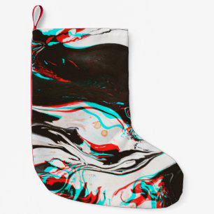 Petite Chaussette De Noël Encre Marbrée : Texture Glitch Distortie.