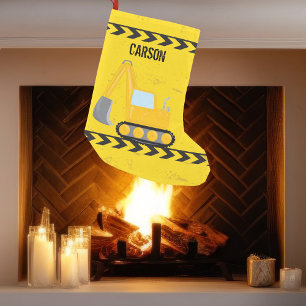 Petite Chaussette De Noël Enfants Construction Véhicule Personnalisé Garçons