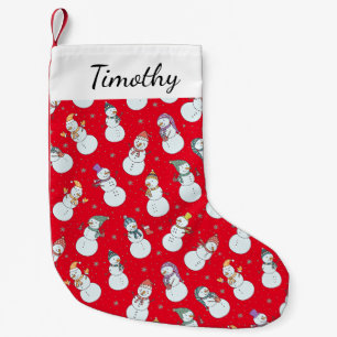 Petite Chaussette De Noël Enfants Noël mignon Snowman en Casquette