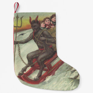 Petite Chaussette De Noël Enlèvement d'enfants par Krampus Trident de traîne