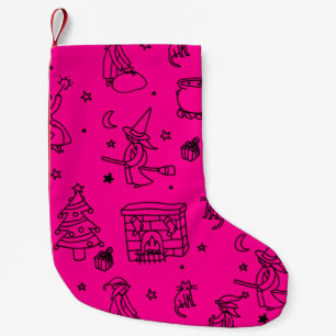 Petite Chaussette De Noël épiphanie noël sorcière befana rose