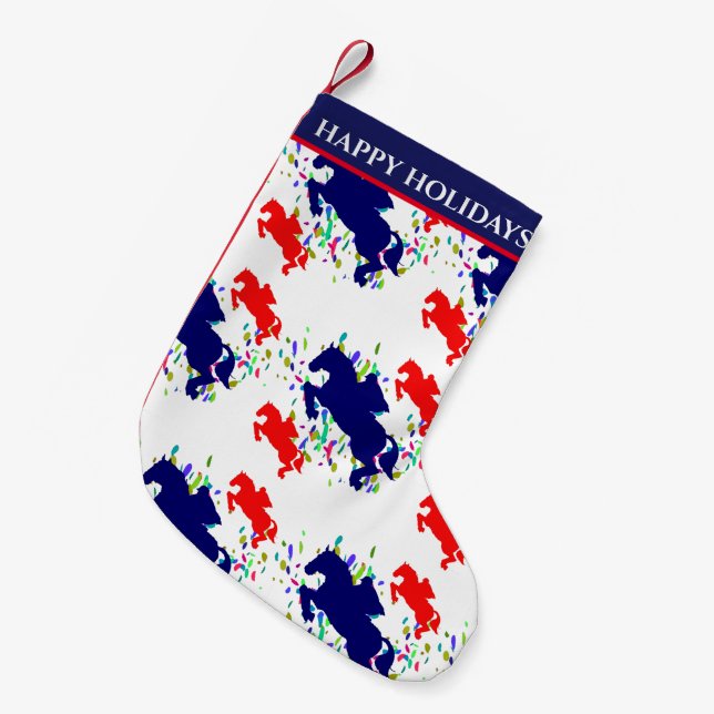Petite Chaussette De Noël équestre (Devant (Accrochage))