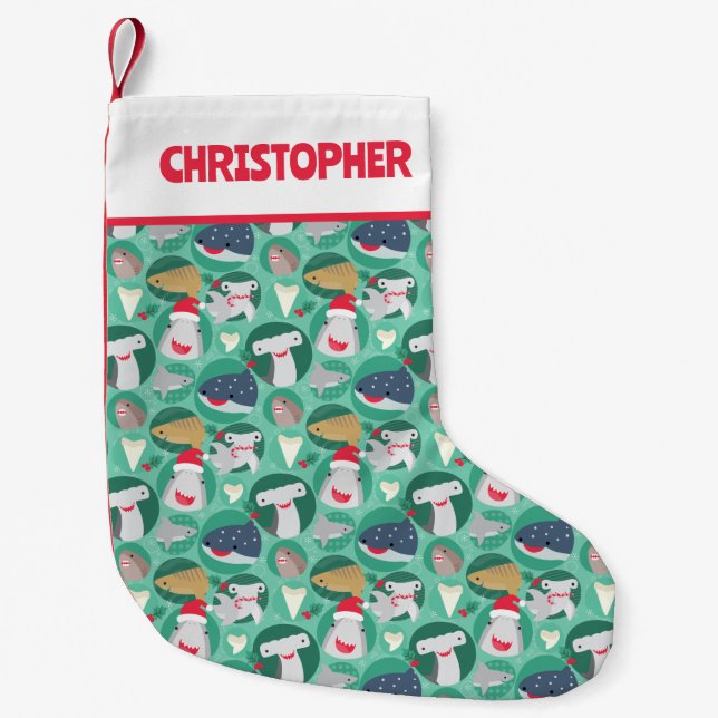 Petite Chaussette De Noël Espèces de requins Noël (Devant)
