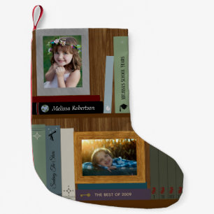 Petite Chaussette De Noël Étagère personnalisée avec des photos