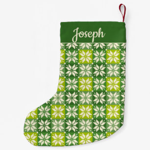 Petite Chaussette De Noël Étoile dorée rouge et verte