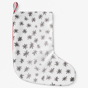 Petite Chaussette De Noël étoiles métalliques - argent