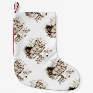 Petite Chaussette De Noël Famille de Lynx roux
