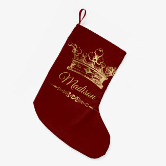 Petite Chaussette De Noël Fancy Gold Crown Personalized