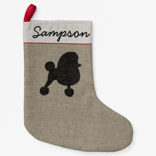 Petite Chaussette De Noël Fancy Toy Poodle Chien Silhouette Miniature Poodle