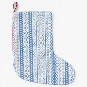 Petite Chaussette De Noël Faux Fair Isle Knitwear Aquarelle Cosy Cabincore