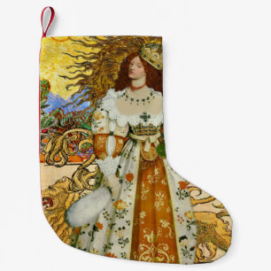 Petite Chaussette De Noël Femme Vintage Soleil Doré : Art Collage Zodiaque L