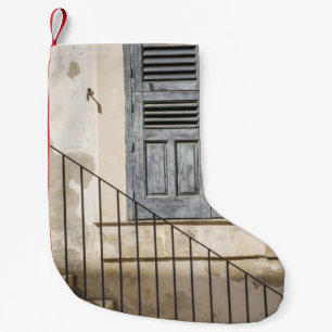 PETITE CHAUSSETTE DE NOËL FENÊTRE EN BOIS GRIS