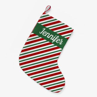 Petite Chaussette De Noël Festif Vert Rouge rayé Joyeux Noël
