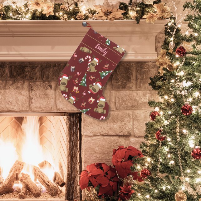 Petite Chaussette De Noël Festivale Père Noël Reindeer Avec Ses Amis (Créateur téléchargé)